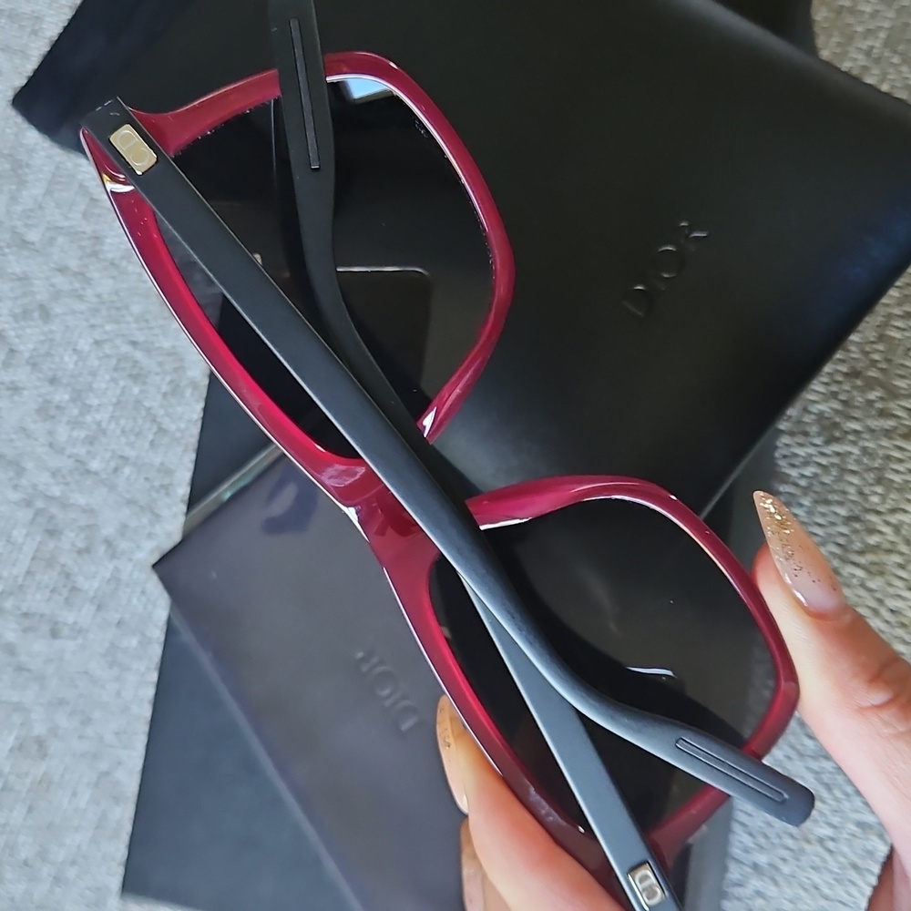 NWT Dior Homme Burgundy Sunglasses Black Aluminum Frame CD Logo - Picture 3 of 9